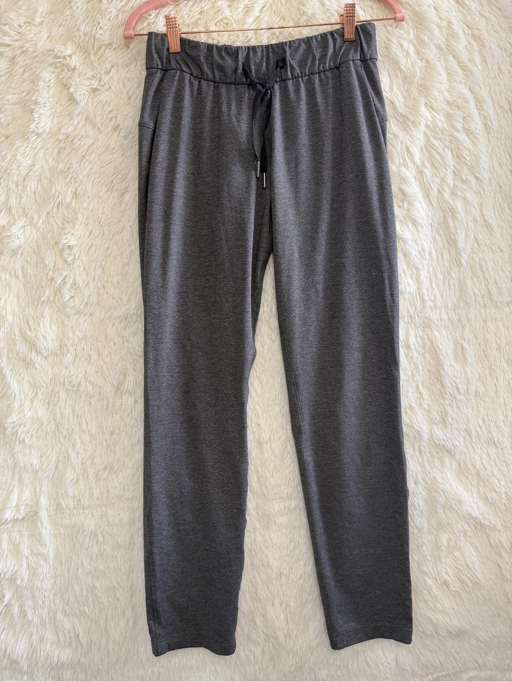 Lululemon Womens On The Fly Pant Size 4 Heathered Black 28" Activewear Gym Yoga